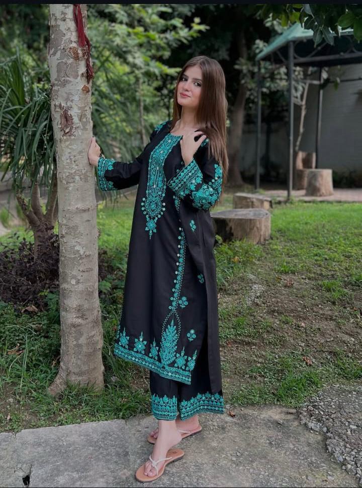 2 pcs Lawn Cotton Fully Embroidery   Excellent fabric